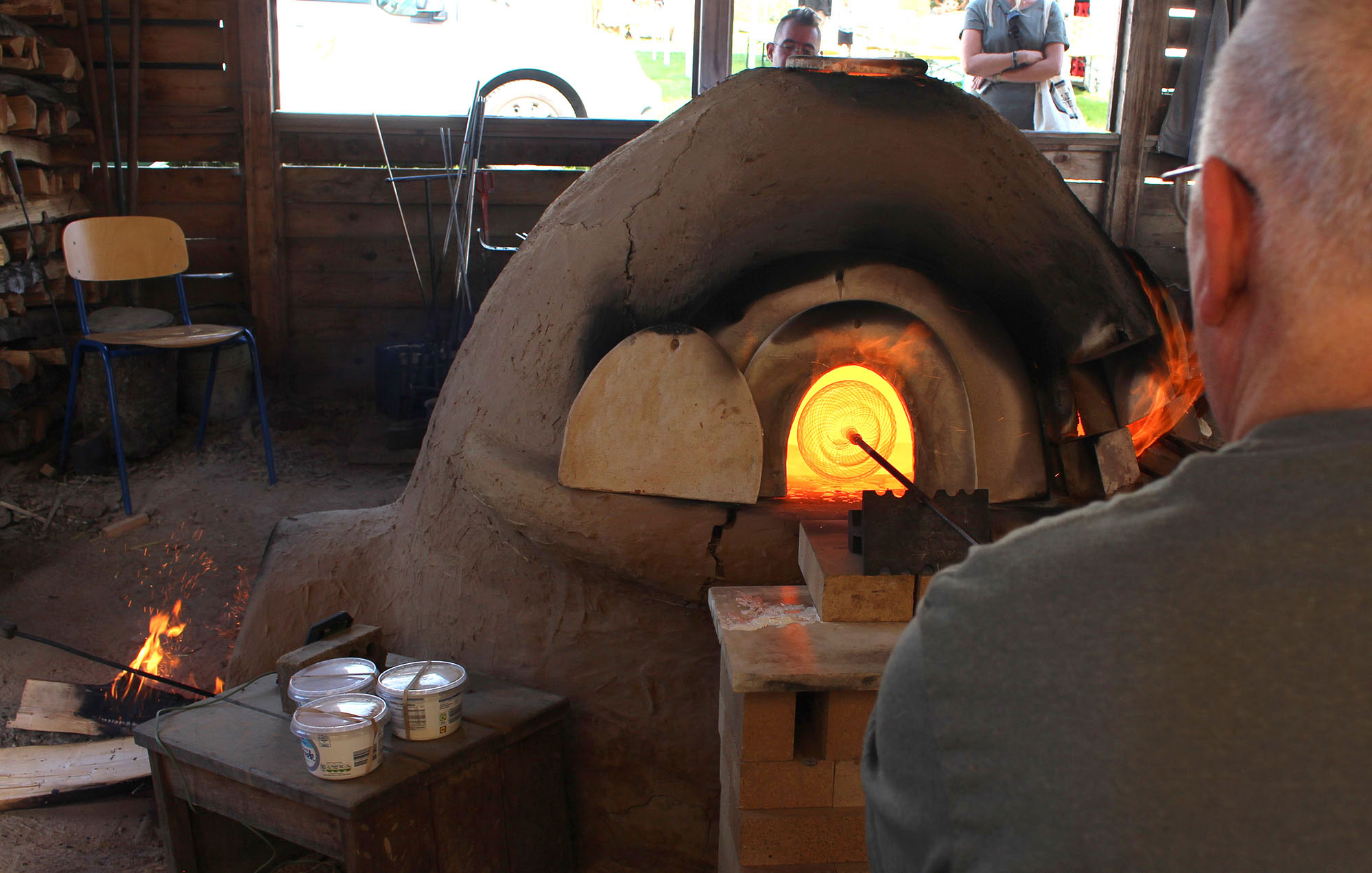 Gudenrath heats an object in a clay furnace
