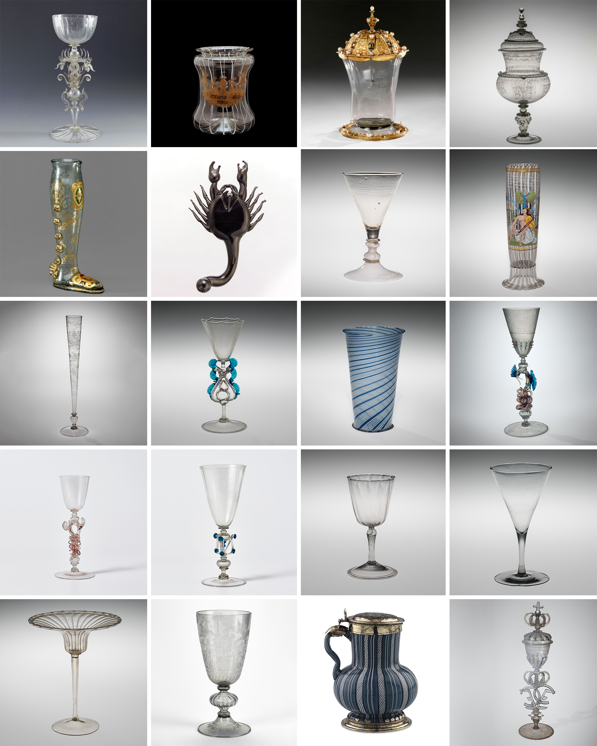 images of 20 vessels/glass objects