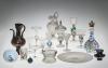 18 Venetian glass objects including goblets, beakers, tankards, and plates