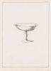 Black and white sketch of a tazza
